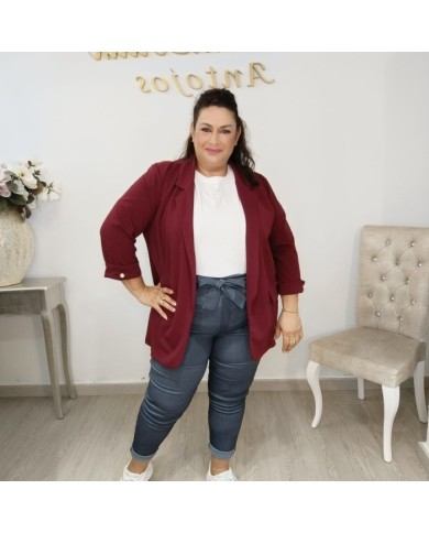 Blazer Perla Tallas Grandes - Americana Elegante Azul Marino