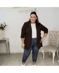 Blazer Perla Tallas Grandes - Americana Elegante Azul Marino