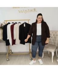 Blazer Perla Tallas Grandes - Americana Elegante Azul Marino