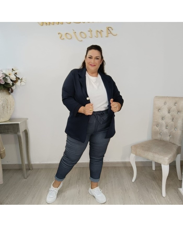 Americana Algodón Curvy - Blazer Tallas Grandes Cómodo