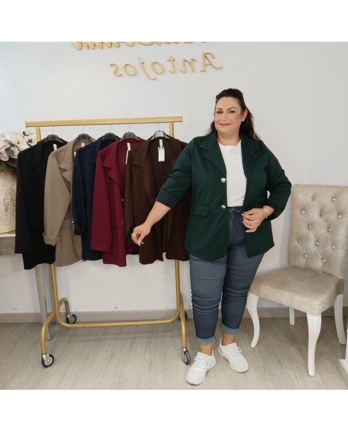 Americana Algodón Curvy - Blazer Tallas Grandes Cómodo