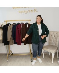 Americana Algodón Curvy - Blazer Tallas Grandes Cómodo