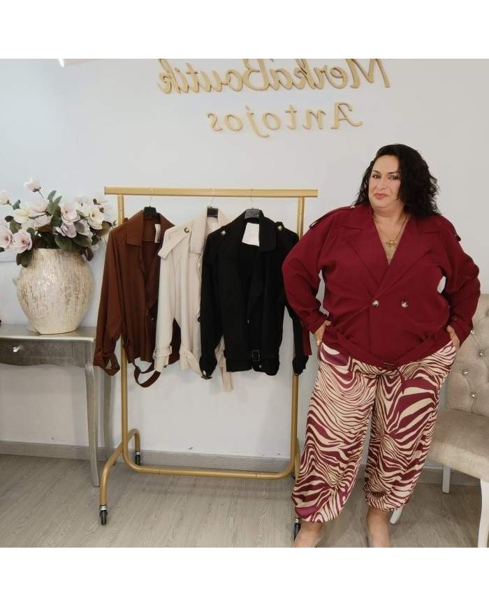 Gabardina Corta Curvy - Trench Coat Tallas Grandes