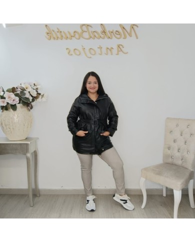 Chaqueta Polipiel MINI - Abrigo Entretieno con Cinturón