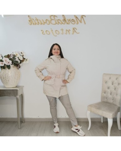 Chaqueta Polipiel MINI - Abrigo Entretieno con Cinturón