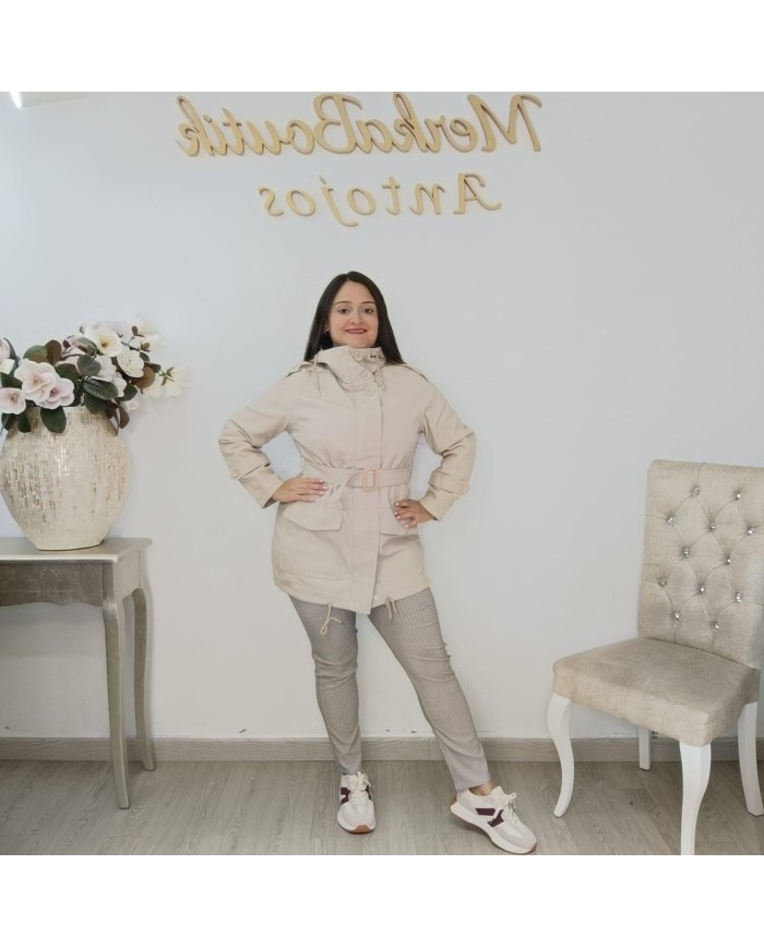 Chaqueta Polipiel MINI - Abrigo Entretieno con Cinturón