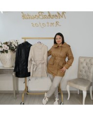 Chaqueta Polipiel MINI - Abrigo Entretieno con Cinturón