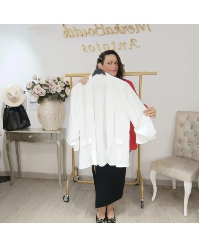 Chaqueta Americana Fruncida - Blazer Manga 3/4 Oversize