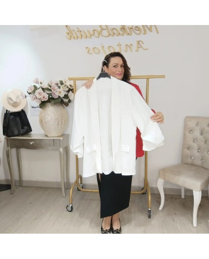 Chaqueta Americana Fruncida - Blazer Manga 3/4 Oversize