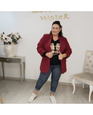 Chaqueta Americana Fruncida - Blazer Manga 3/4 Oversize