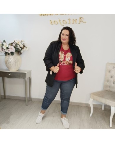 Chaqueta Americana Fruncida - Blazer Manga 3/4 Oversize