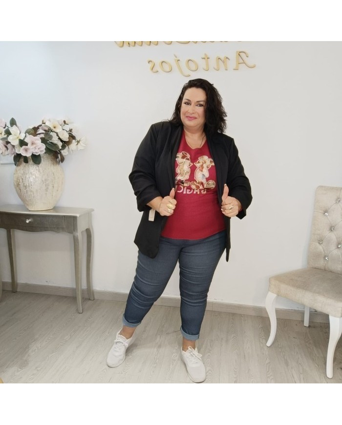 Chaqueta Americana Fruncida - Blazer Manga 3/4 Oversize