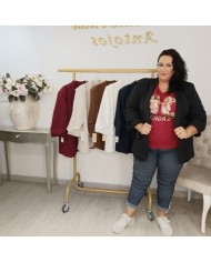 Chaqueta Americana Fruncida - Blazer Manga 3/4 Oversize