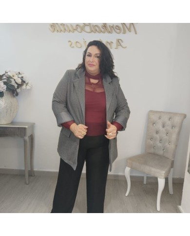 Chaqueta Americana Espiga Oversize - Blazer Beige Curvy