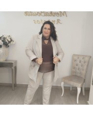 Chaqueta Americana Espiga Oversize - Blazer Beige Curvy
