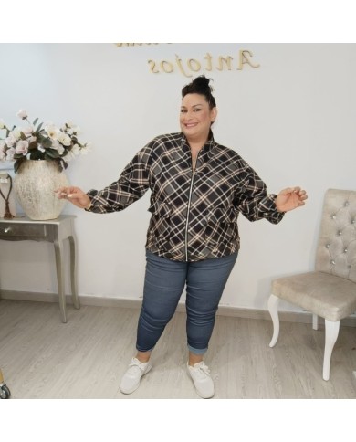 Bomber Cuadros Oversize Tallas Grandes - Chaqueta Tartán