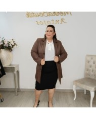 Chaqueta Levita Antelina - Abrigo Largo Tallas Grandes