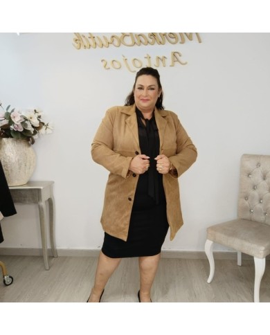 Chaqueta Levita Antelina - Abrigo Largo Tallas Grandes