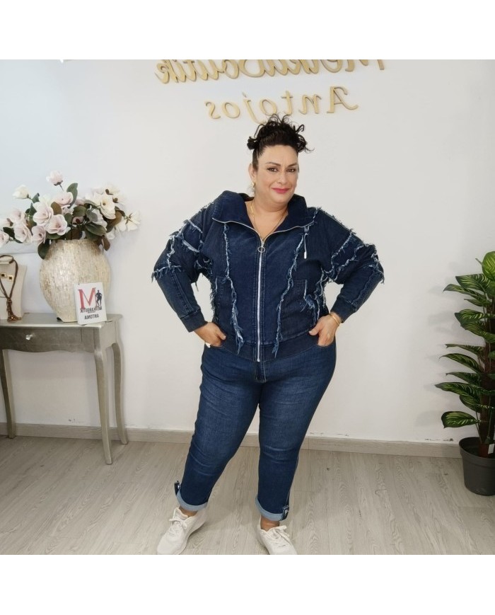 Bomber Vaquera Oversize - Cazadora Denim Tallas Grandes