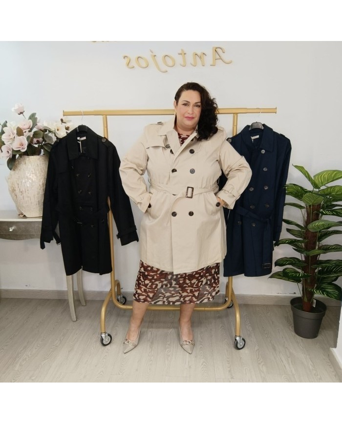 Gabardina Díaz - Trench Coat Clásico Tallas Grandes