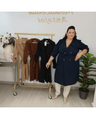 Gabardina Fina Curvy - Trench Coat Ligero Tallas Grandes
