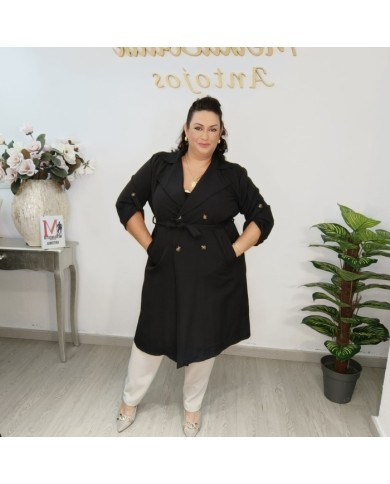 Gabardina Fina Curvy - Trench Coat Ligero Tallas Grandes