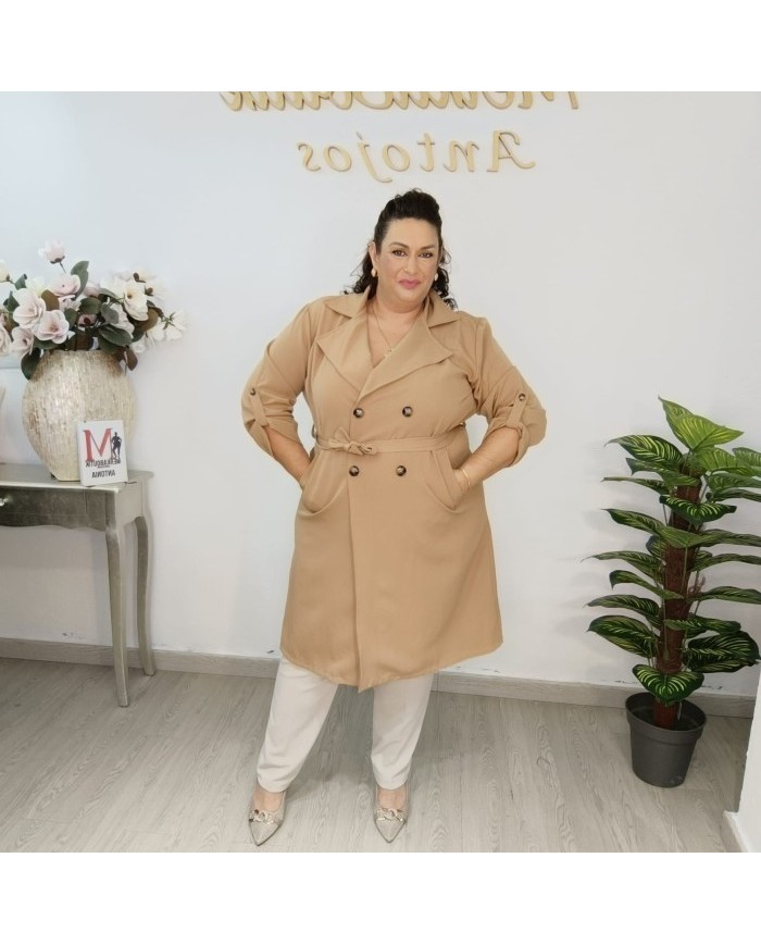 Gabardina Fina Curvy - Trench Coat Ligero Tallas Grandes