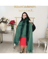 Pashmina Pelo Fleco - Chal Maxi Camel Piel Sintética