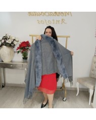 Pashmina Pelo Fleco - Chal Maxi Camel Piel Sintética