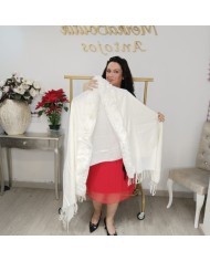 Pashmina Pelo Fleco - Chal Maxi Camel Piel Sintética