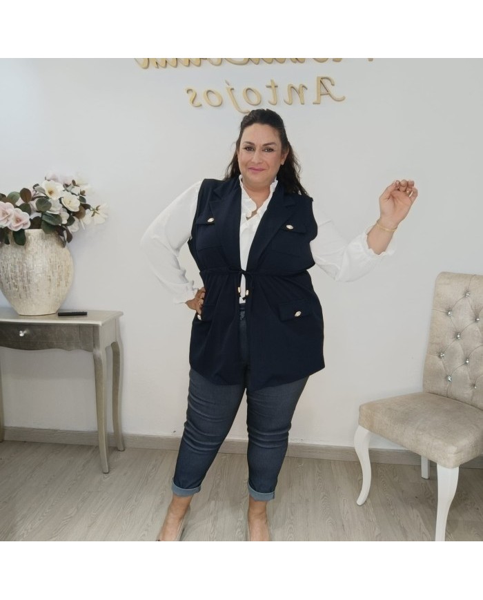 Chaleco Safari Curvy - Utilitario Largo con Cinturón