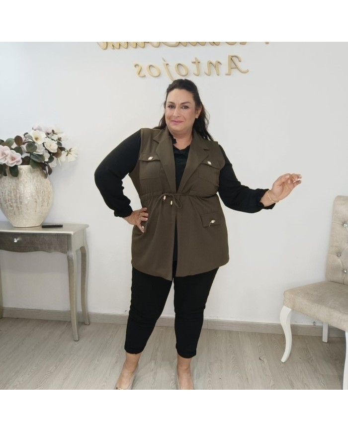 Chaleco Safari Curvy - Utilitario Largo con Cinturón