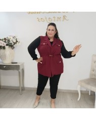 Chaleco Safari Curvy - Utilitario Largo con Cinturón