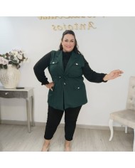 Chaleco Safari Curvy - Utilitario Largo con Cinturón