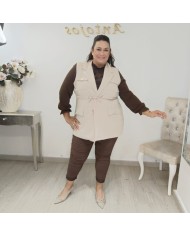 Chaleco Safari Curvy - Utilitario Largo con Cinturón