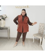 Chaleco Safari Curvy - Utilitario Largo con Cinturón