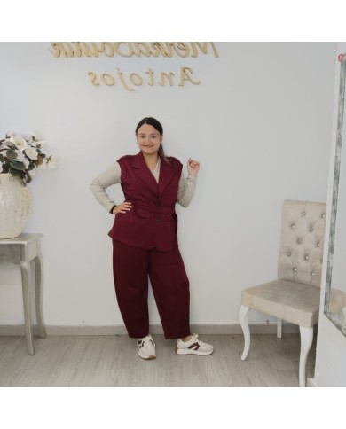 Chaleco Amancio Hombreras - Blazer Sastre Largo con Cinturón