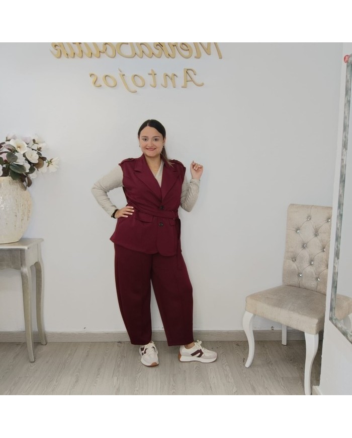 Chaleco Amancio Hombreras - Blazer Sastre Largo con Cinturón