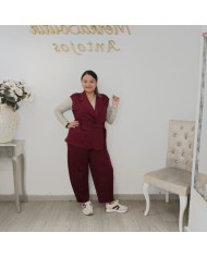 Chaleco Amancio Hombreras - Blazer Sastre Largo con Cinturón