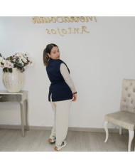 Chaleco Amancio Hombreras - Blazer Sastre Largo con Cinturón