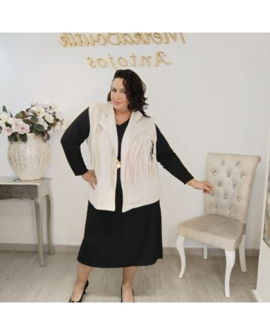 Chaleco Fleco Antelina - Suede Boho Tallas Grandes