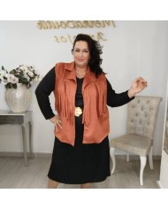 Chaleco Fleco Antelina - Suede Boho Tallas Grandes