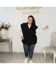 Chaleco Venus Paño - Sastre Largo con Cinturón Curvy