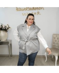 Chaleco Venus Paño - Sastre Largo con Cinturón Curvy