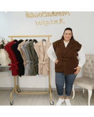 Chaleco Venus Paño - Sastre Largo con Cinturón Curvy