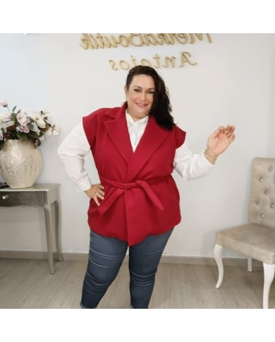 Chaleco Venus Paño - Sastre Largo con Cinturón Curvy