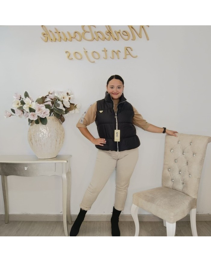 Chaleco Azabache - Puffer Vest Negro Acolchado y Deportivo