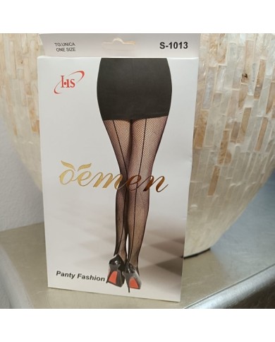 Medias de Red con Costura Trasera S-1013 - Pantys Rejilla Talla Única