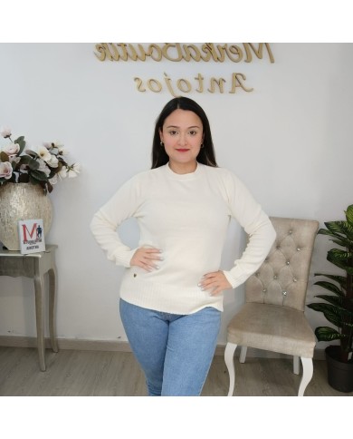 Jersey Básico de Punto Fino 'Polonia' | Cuello Redondo | Gran Variedad de Colores