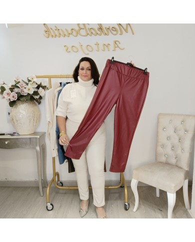 Leggins Polipiel Cintura Alta - Tallas Grandes Efecto Cuero